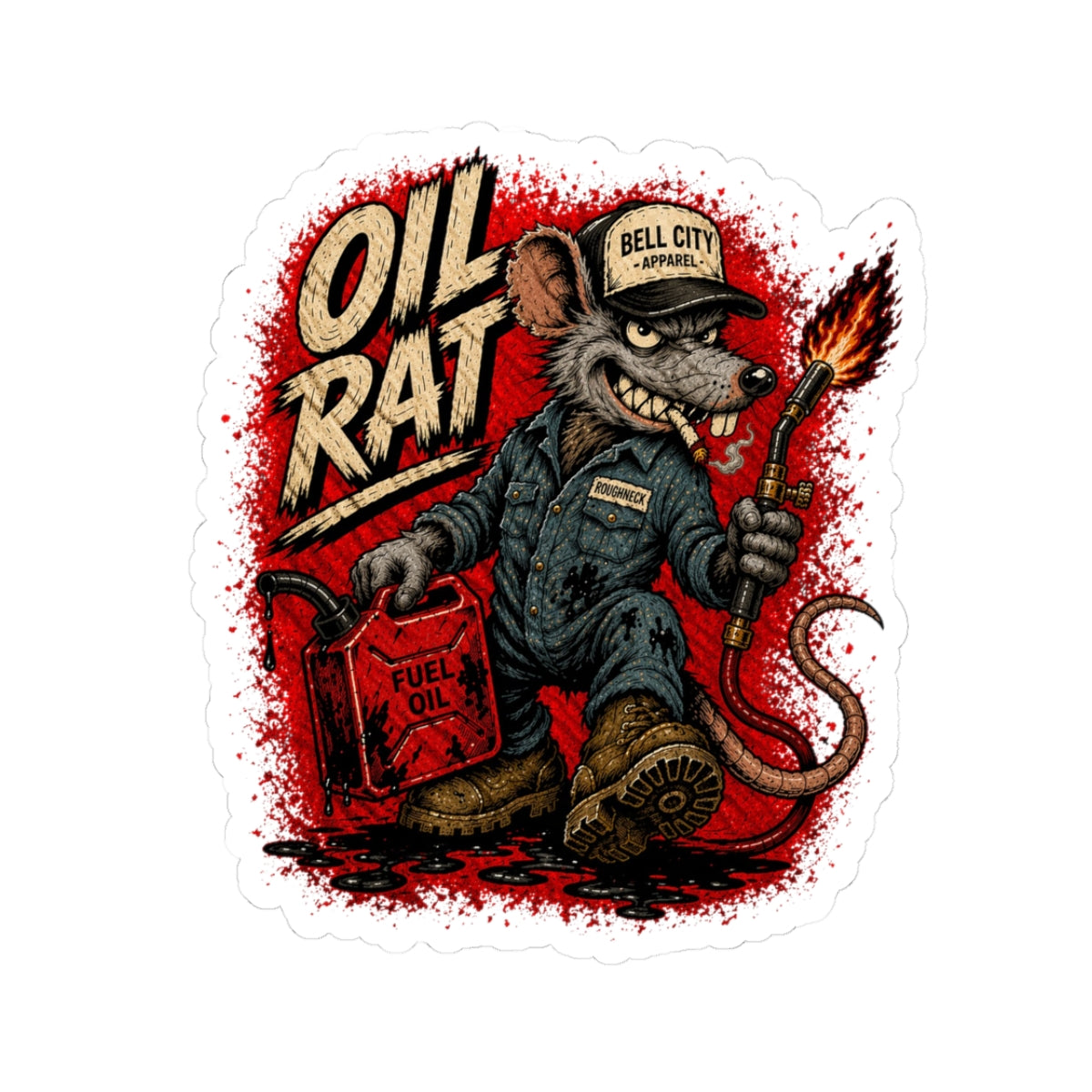 Oil Rat Kiss-Cut Sticker