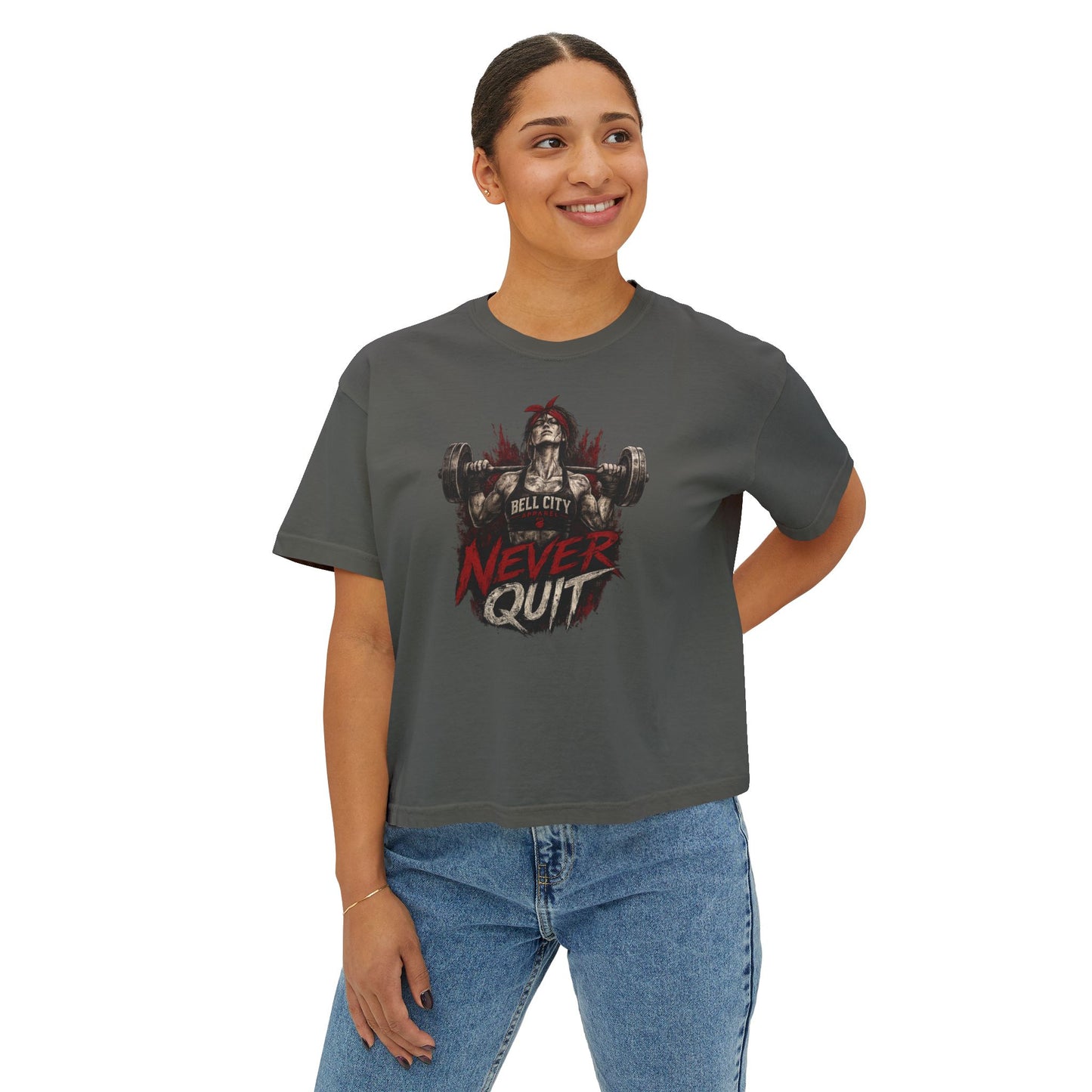 "Never Quit" Women's Boxy Tee