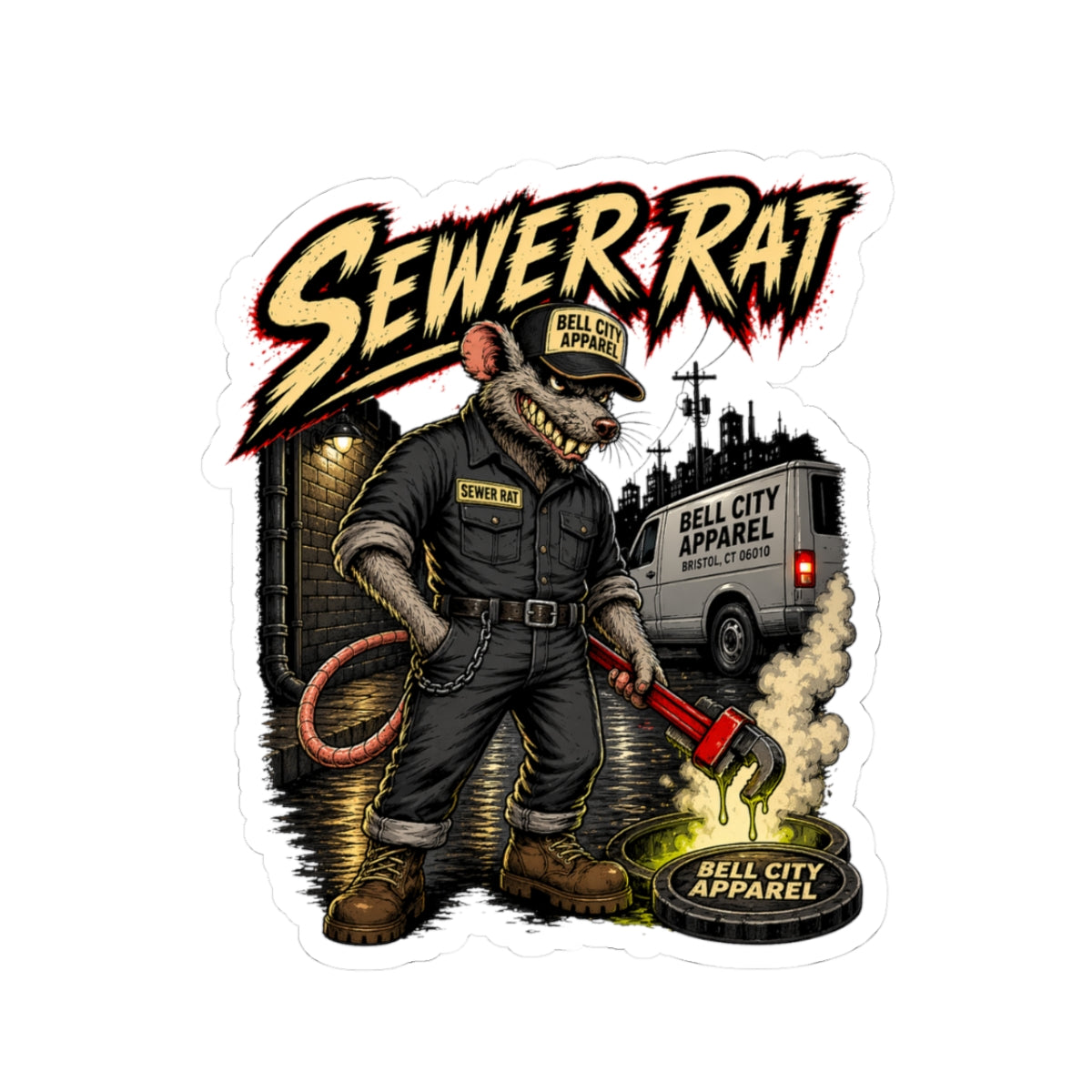 Sewer Rat Kiss-Cut Sticker