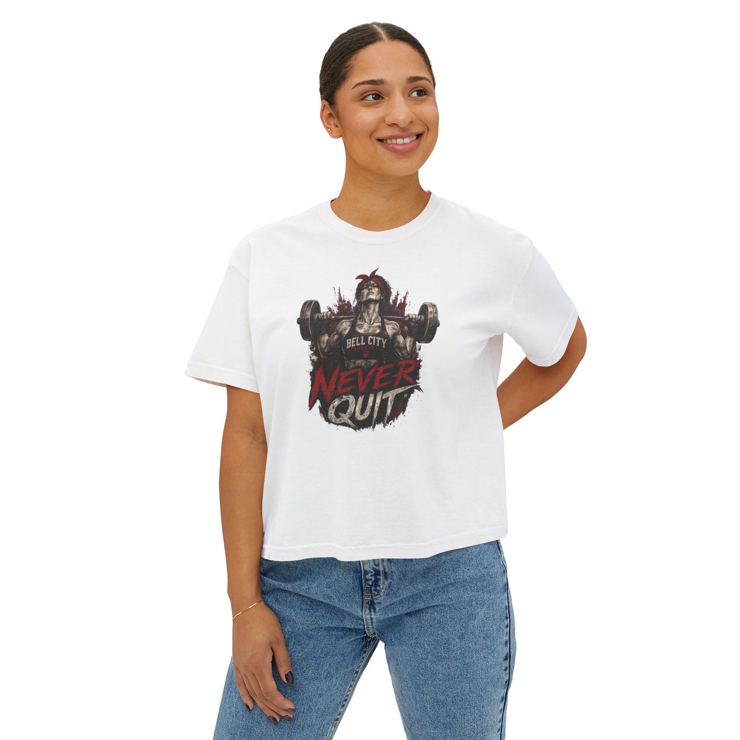"Never Quit" Women's Boxy Tee