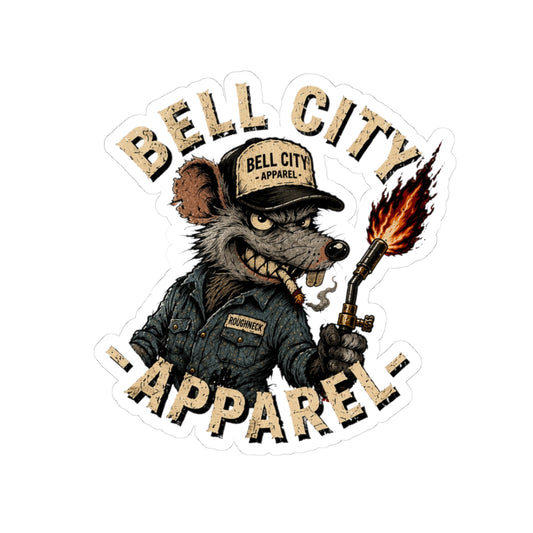 Bell City Rat Kiss-Cut Sticker
